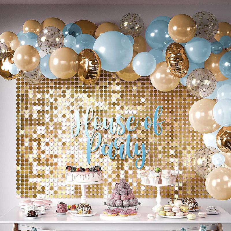 

Party Decoration 1PCS Sequin Panel Background Round Reusable Indoor And Outdoor Wedding Birthday Wall 30x30cm