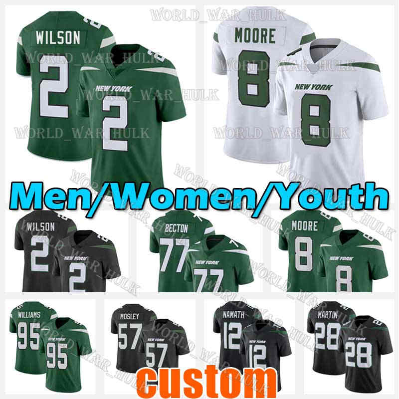 

2 Zach Wilson jerseys 8 Elijah Moore Jet Football 98 Sheldon Rankins New 77 Mekhi Becton York 11 Denzel Mims 5 Joe Flacco 57 C.J. Mosley 75 Alijah Vera-Tucker Namath Custom, Custom new men(pen qi ji)