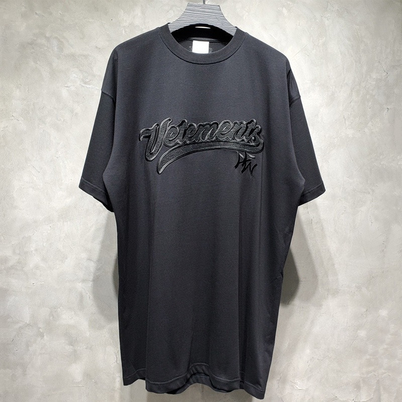 Men's T-Shirts 1:1 sweet black embroidered soon vetements t cotton shirt tops vtm short sleeve-image-693475285