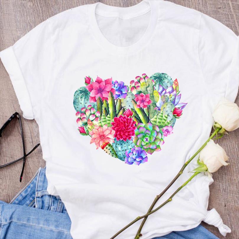 

men graphic plant floral t shirts mens flower cactus love print cute 90s lady clothing female tees shirt, White;black