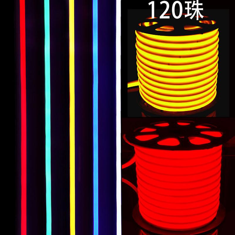 

Fanlive 50m/lot Flexible Led Neon Strip Car Rope Rgb Light Lights SMD 2835 120leds/m 9w/m 220v Waterproof AC 230v 110V Strips