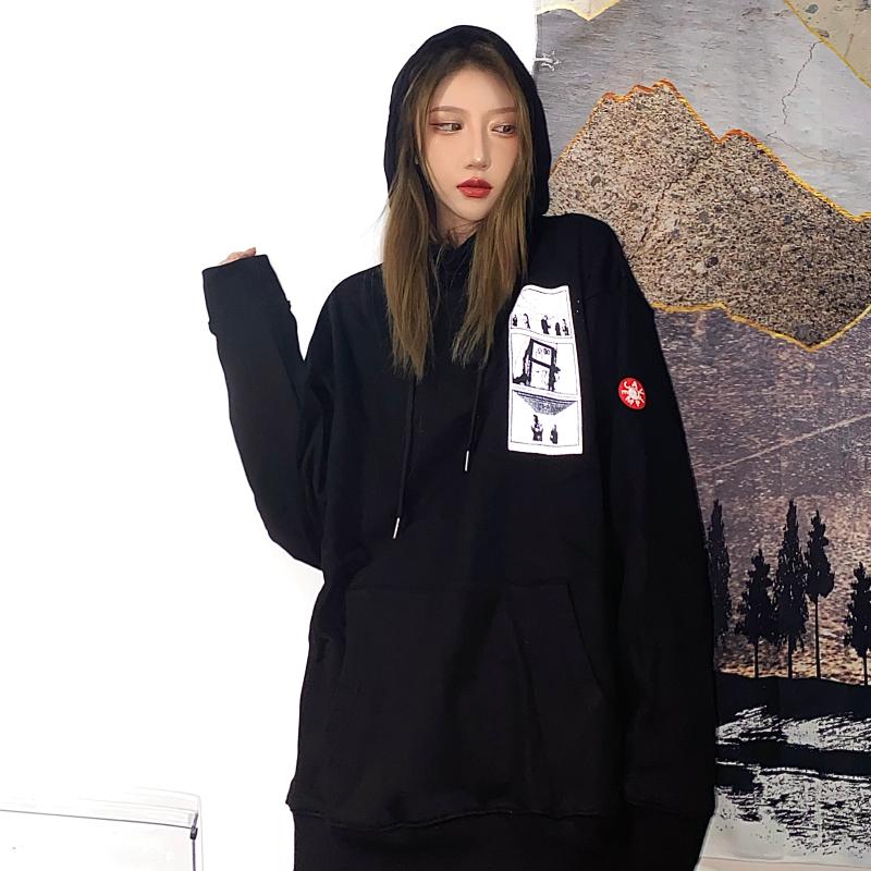 

Men's Hoodies & Sweatshirts High Street Brand C.E 21ss Print Washed Black Kawaii Y2k Oversized Hoodie Women's Sweatshirt Hooded