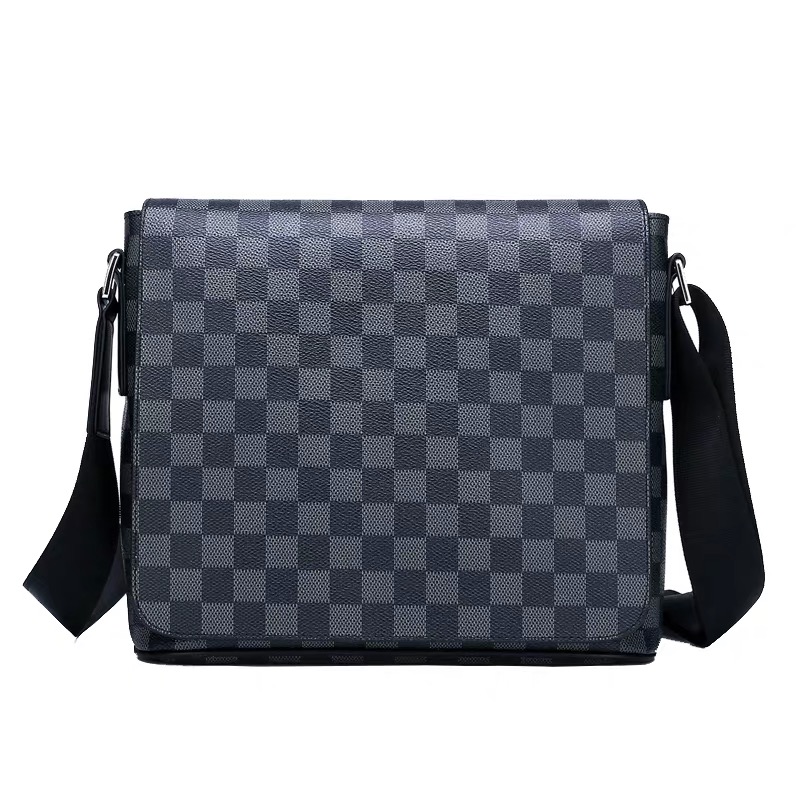 

Tide style mens bag Europe and the United States fashion men's single shoulder leisure cross-body lattice youth small backpack cross, Brown