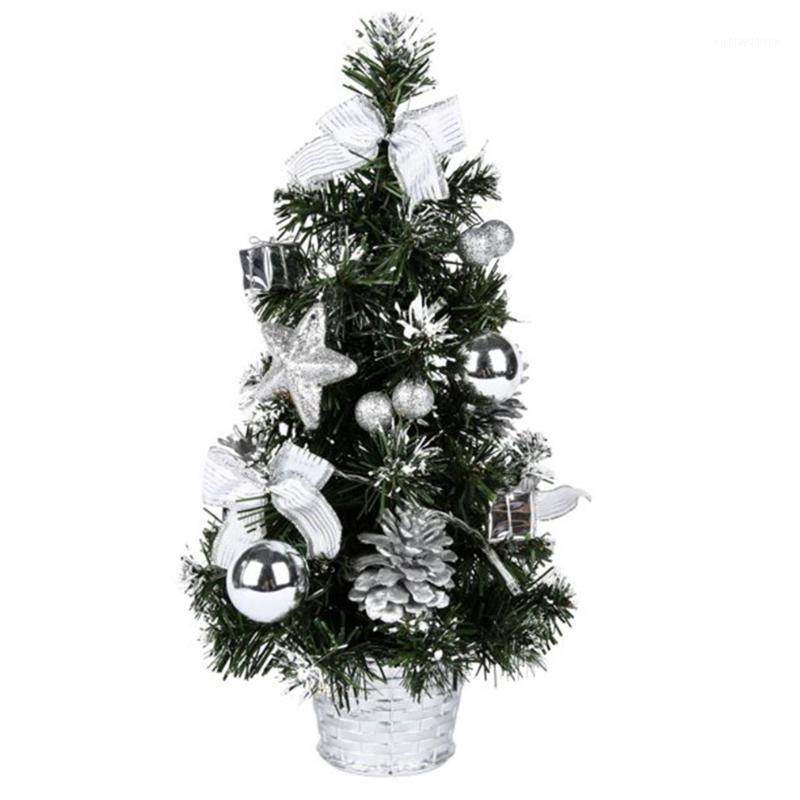 

Christmas Decorations 2022 Green Tabletop LED Light Potted Artificial Tree Ornament Desktop Hanging Decoration Pine