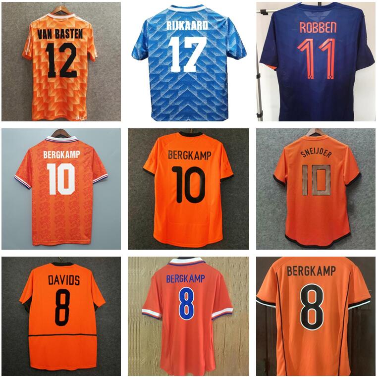 

1988 Netherlands Retro Soccer Jersey 2012 Van Basten 2000 2002 1994 Holland BERGKAMP 1996 Gullit Rijkaard DAVIDS football shirts, Black;yellow