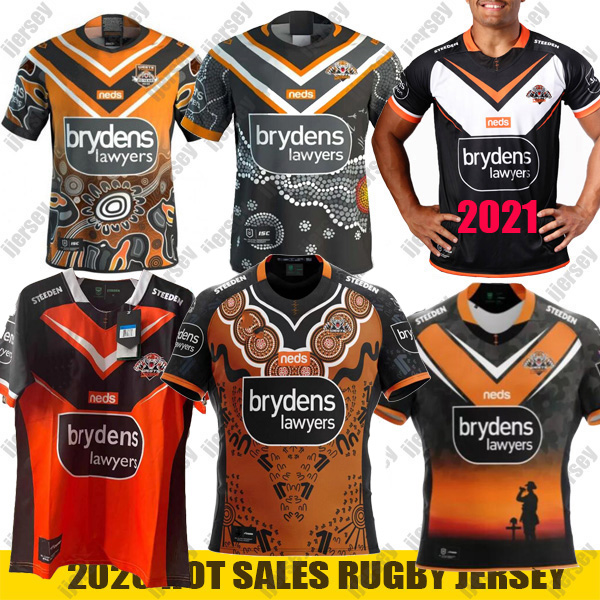 

2021 WESTS TIGERS rugby Jersey Indigenous super rugby Jerseys Nines Anzac ROCKET RACCOON Australia nrl Rugby League, Black;gray