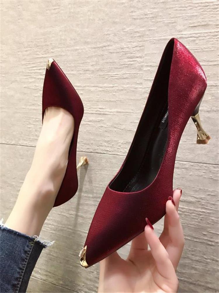 

Dress Shoes Spring And Autumn Fashion Pointed Temperament Stiletto High Heels Versatile Shallow Mouth Ladies Single, Blue
