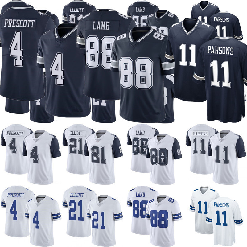 

4 Dak Prescott Jersey Men Women youth 21 Ezekiel Elliott 88 CeeDee Lamb 11 Micah Parsons 19 Amari Cooper 90 Demarcus Lawrence 7 Trevon Diggs Football Jerseys, Color