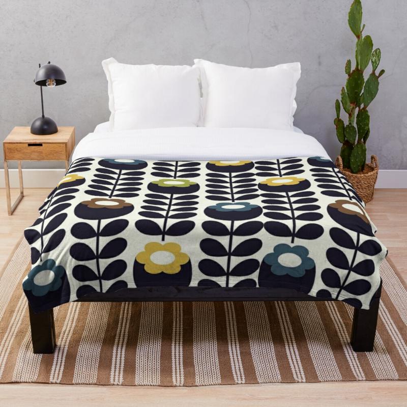

Blankets Orla Kiely Flowers Design Throw Blanket Creative Printed Soft Bath For Travel Four Season Outdoor Bedspread On The Bed