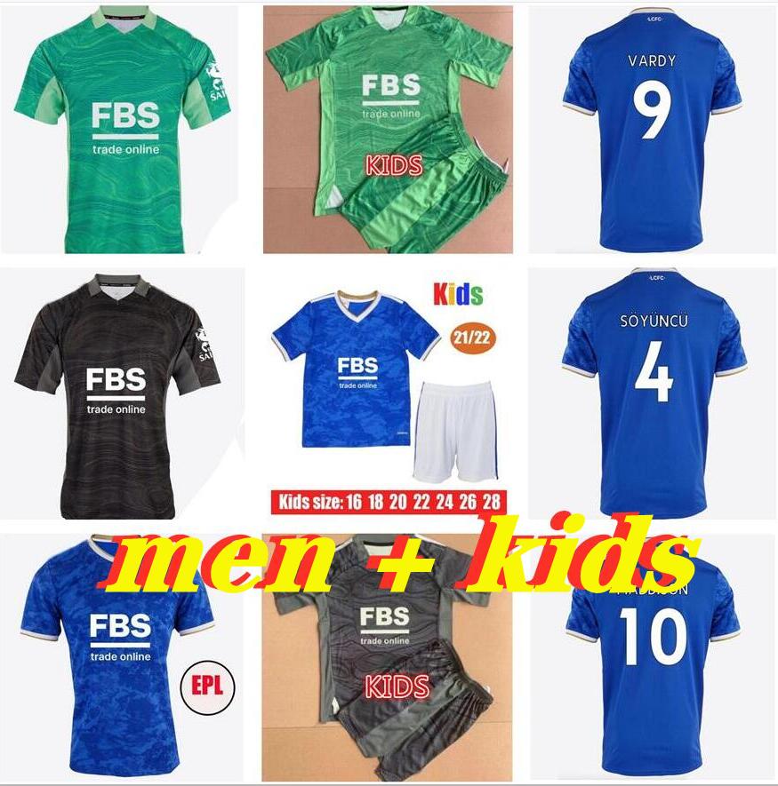 

VARDY IHEANACHO soccer jersey 20 21 22 Leicester football shirts NDIDI Tielemans BARNES 2021 2022 heads fa up cup final Fofana MADDISON player version Men kids KIT, Blue