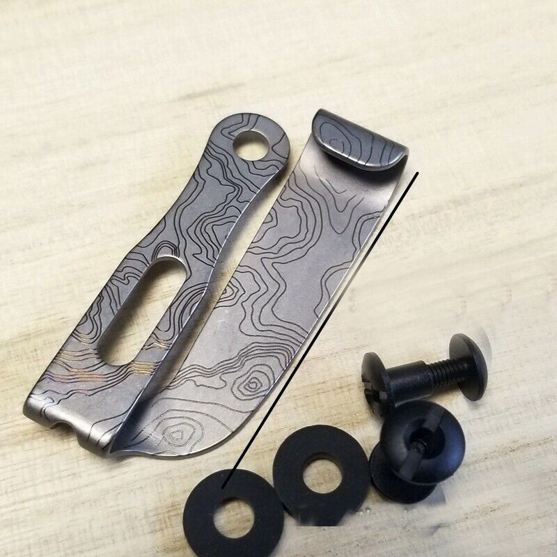 

Titanium Alloy EDC Knife Back Clip Survival Tactical Pocket Tools Flashlight Umbrella Cord Pendant OT95