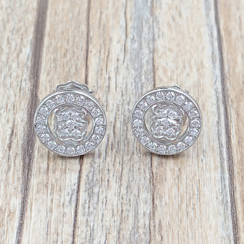 

Bear Jewelry 925 Sterling Silver earrings White Gold Bear Diamonds Earrings Fits European Jewelry Style Gift 511023000