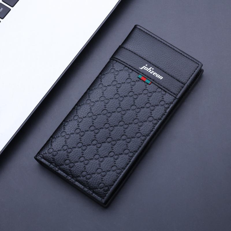 

Wallets Vintage Black Long Purse Men Designer Ultra-thin Wallet Clutch Bag Luxury Leather Card Coin Purses And Handbags