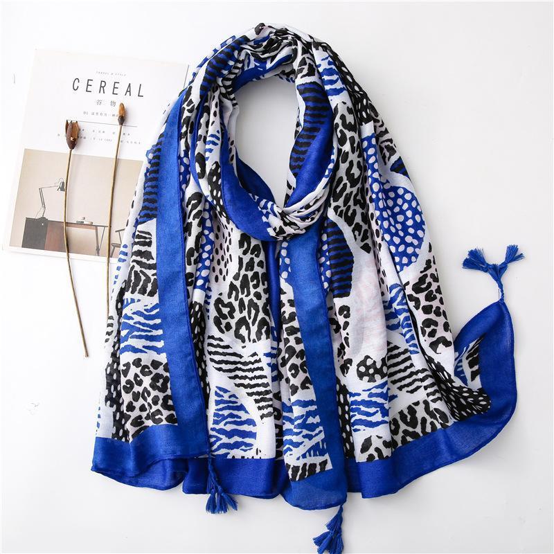 

Scarves 2021 Leopard Print Tassel Shawls Long Women Soft Animal Wrap Scarf Hijab
