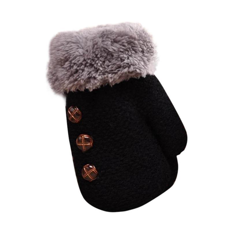 

Five Fingers Gloves Children Winter Full Finger Baby Boys Girls Warm Skiing Kids Fleece Knitted Mittens, Blue;gray