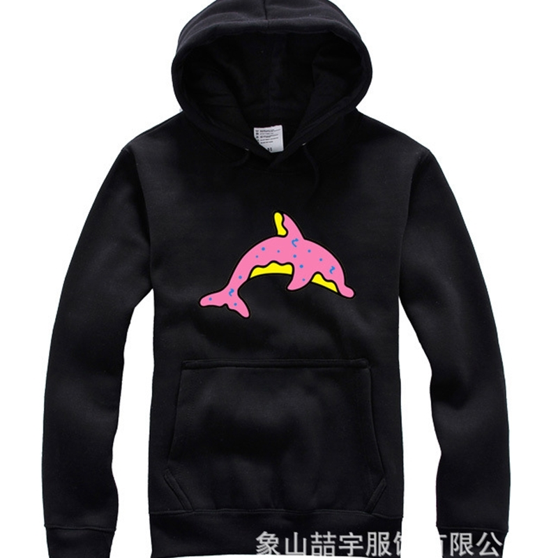 

Black cotton casual blank men's sweater Hooded