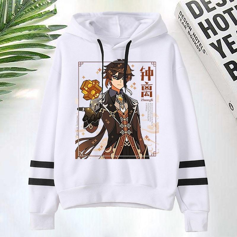 

Men's Hoodies & Sweatshirts Game Genshin Impact Men Oversized Kawaii Tops Cartoon Funny Pullover Unisex Male Harajuku Streetwear Clothes, Black