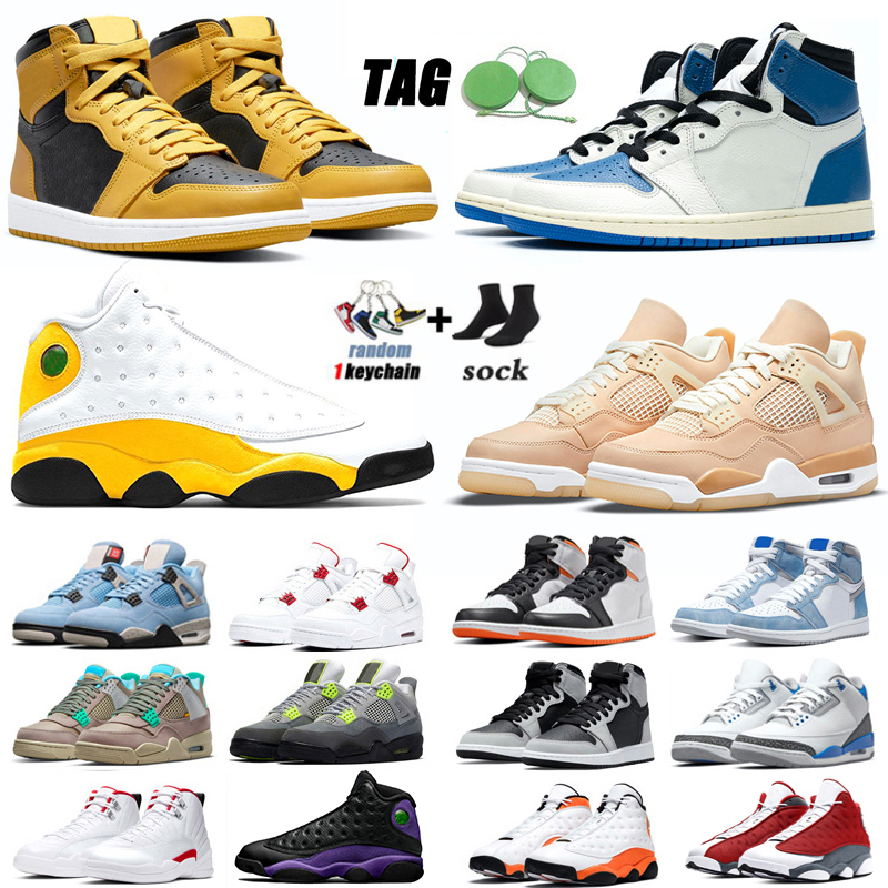 

Basketball Shoes 4s mens women 4 Bred University Blue 1s Pollen Hyper Royal Military 13s Red Flint Obsidian men sports sneakers 5.5-13, University-blue 5.5-12