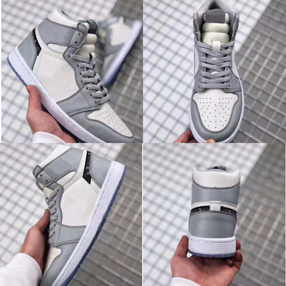 

Brand Authentic Og Grey White 1:1 Men's High Top Basketball Shoes Outdoor Quality Free Delivery