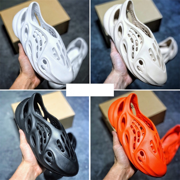 

Top Quality Slippers Red October Slides Graffiti Bone Resin Desert Sandy Rubber Summer Brown Flat Mens Womens Beach Foam Runner Size 36-46, Vermilion