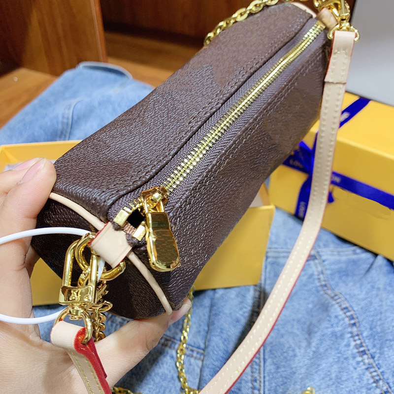 

Fashion Women Favorite Genuine Leather Handbags Multi Pochette Accessoires Purses Flower Mini Women's Crossbody Bag Shoulder Bags 22cm, Increase freight