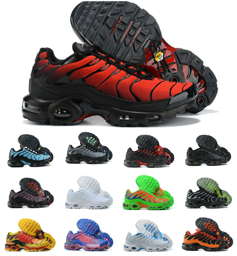 

2021 TN Plus Mens Running Shoes Pink Sea Triple Black White Red Voltage Purple USA Lemon Lime Bumblebee Be True Trainers Sports Sneakers, Tn01