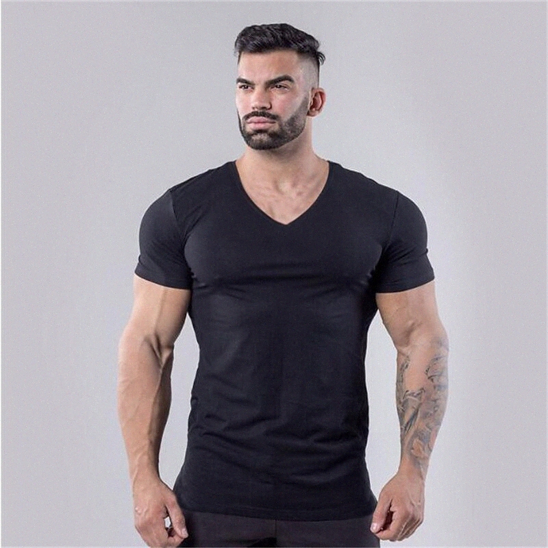 Men's T shirt Solid Color V Neck Casual Daily Short Sleeve Tops Lightweight Fashion Big and Tall Sports Green White Black i29t#