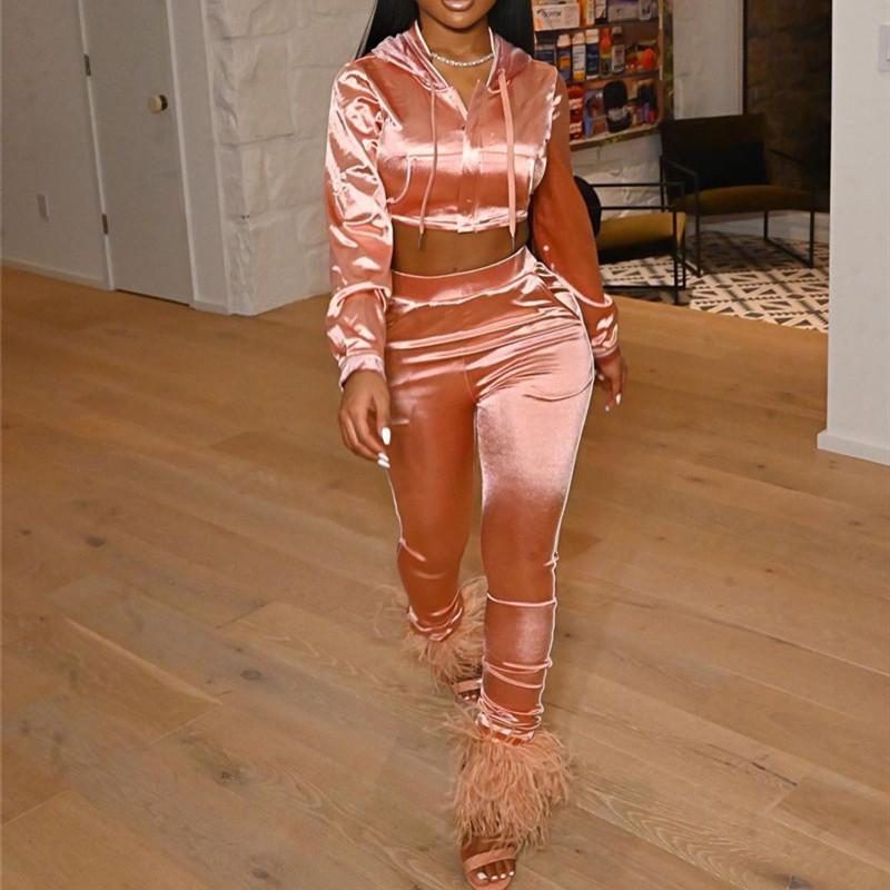 

Women's Two Piece Pants Casual Sweat Suits Women 2 Sets Womens Outfits Long Sleeve Zip Up Cropped Hoodies And Sweatpants Matching, White