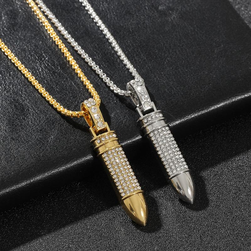 

Pendant Necklaces Men's Rhinestone Necklace Creative Hip Hop Punk As A Gift For Friends Party Accessories