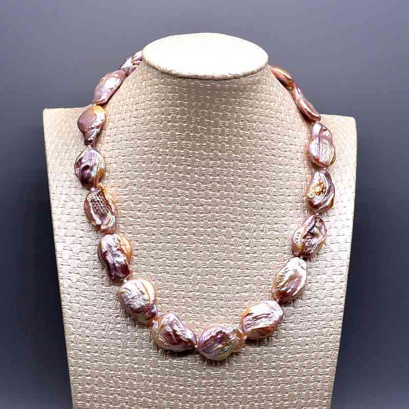 

Glamour unique purple baroque pearl, coin shape, exaggerated ladies necklace,