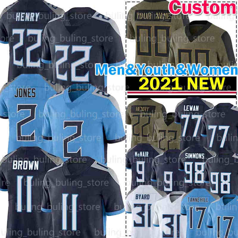 

Derrick Henry Jersey Julio Jones AJ Brown Football Taylor Lewan Ryan Tannehill Steve McNair Kevin Byard Jeffery Simmons George Bud Dupree Caleb Farley Aaron Brewer, Men jersey(t t)