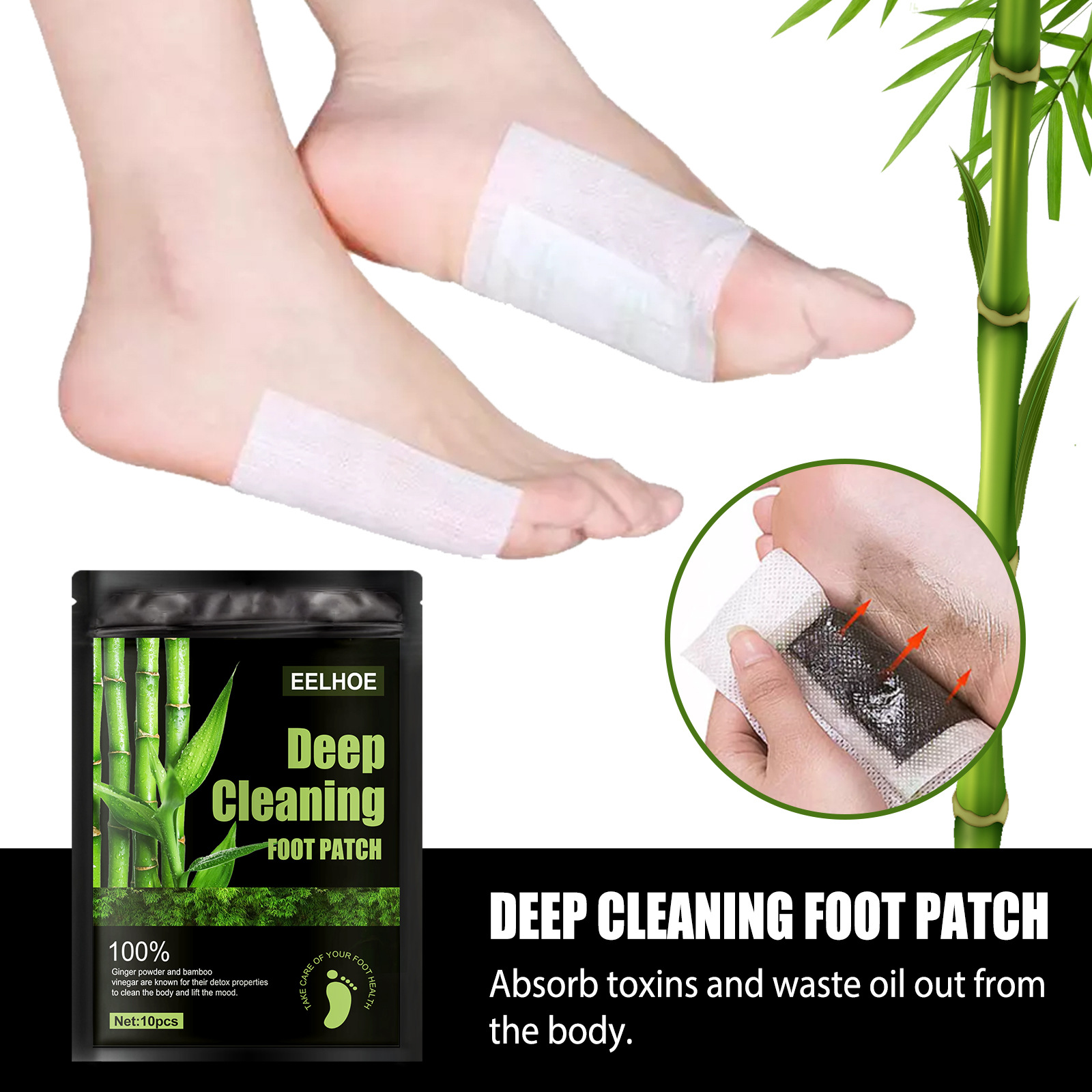 

1pcs=10sheets Detox Foot Patches Pads Treatment Deep Cleaning Feet Care Body Health Relief Stree Helps Sleep 1447