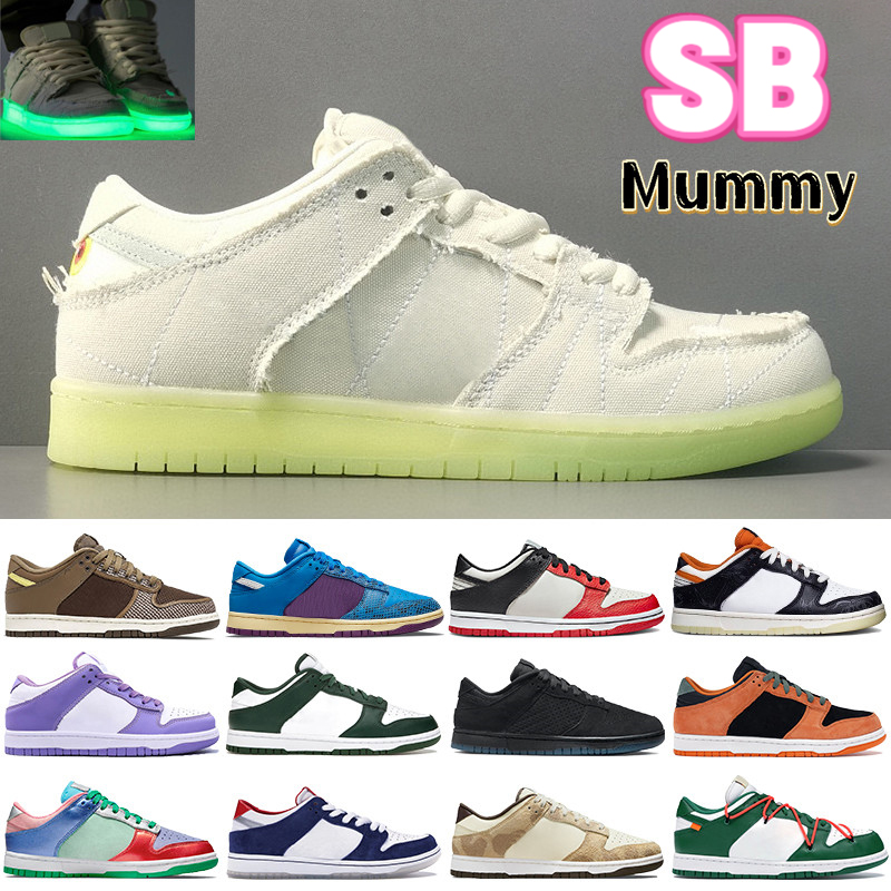 

2022 Newest SB Mens Designer Running Shoes mummy PRM Halloween SP UNDFTD Canteen black zebra cactus UNC low women sneakers, 33 bubble wrap packaging