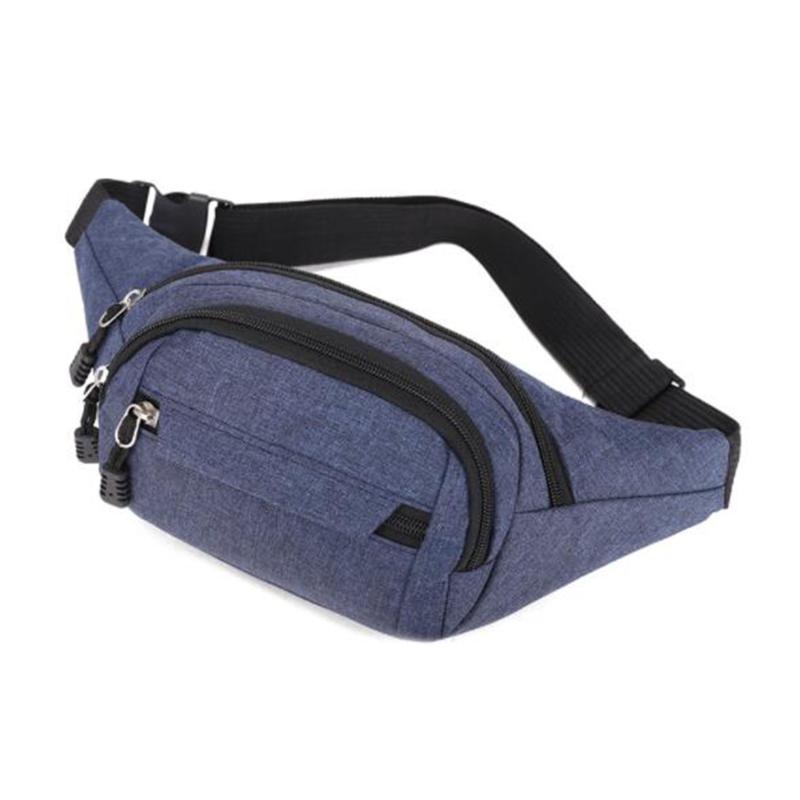 

Waist Bags 1pcs Blue Men Bag Women Simple Leisure Fashion Oxford Packs Ladies Designer Mobile Phone Pouch 2021