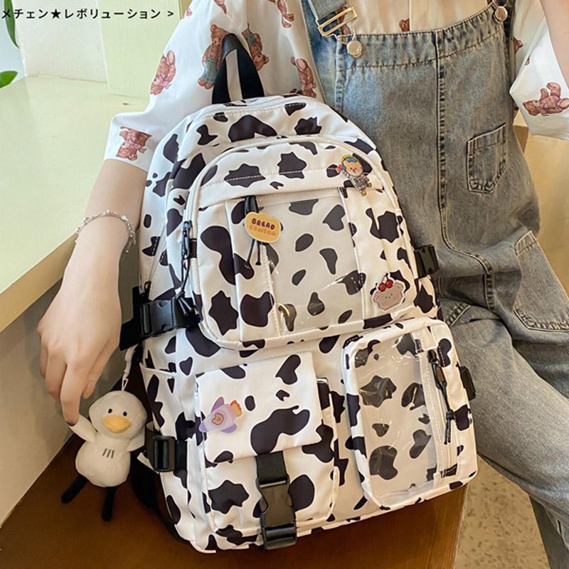 

Zebra Print Kawaii Backpack Female School Bags For Students Large Cow Travel Bag College Teenage Girls Book