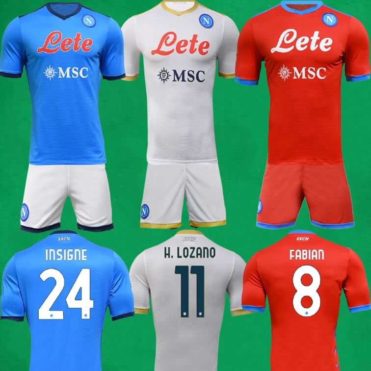 

21 22 SSC Napoli Soccer Jerseys Shorts 2021 2022 Naples Home Away hird Football Kits LOZANO MERTENS INSIGNE OSIMHEN Maglietta Da Calciatore Men's Kids Shirts