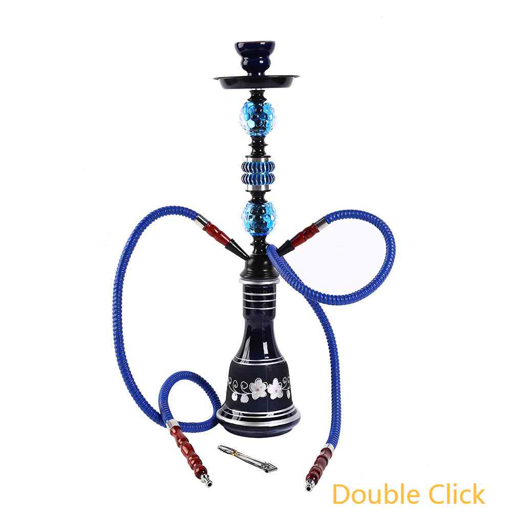 

Arab double tube medium glass hookah bar accessories shisha hookah pipe smoking
