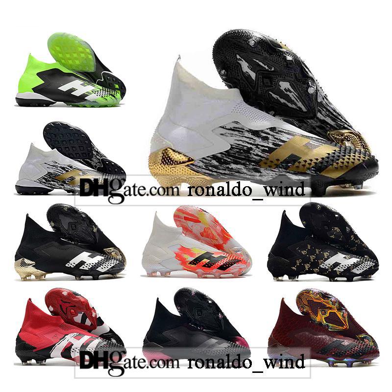 

GIFT BAG Mens High Ankle Football Boots Predator Mutator 20+ FG Cleats POGBA Tango IN TF Human Race Laceless Trainers Indoor Soccer Shoes, Black