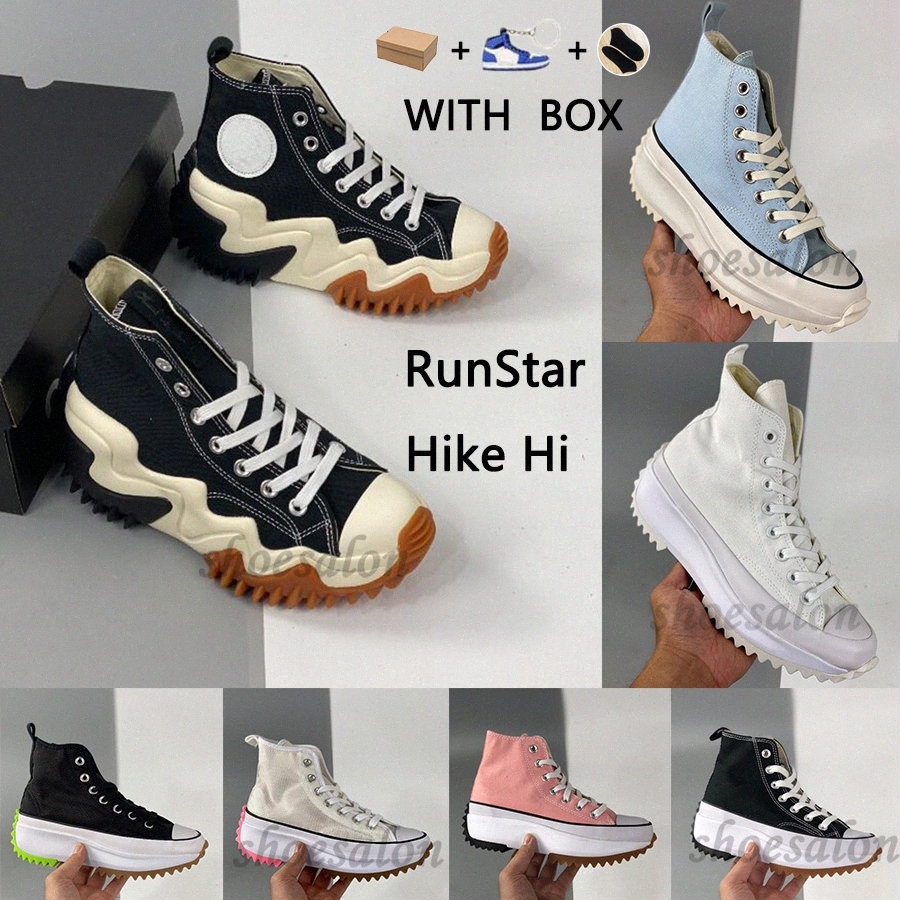 

With box] womens Run Hike Star Hi Motion Women Casual Shoes British clothing brand joint Jagged Orange Black Yellow white High top Classic Thick bottom Converse Canva, Shoesalon