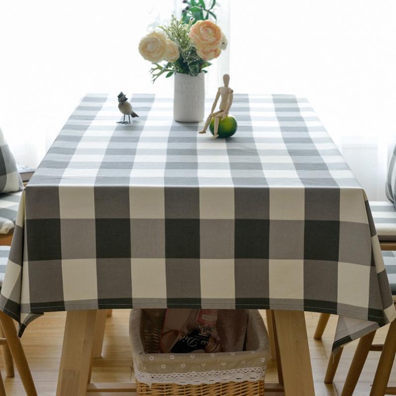 

Table Cloth Black And White Square Check Ins Tablecloth Cotton Linen Coffee Dinner, White black