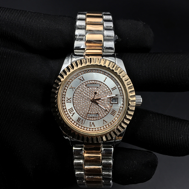 

Luxury Reloj R brand datejust men watch gold watches fashion Orologio dress 36mm diamond dial designer wristwatches stainless steel strap qu, Slivery;brown