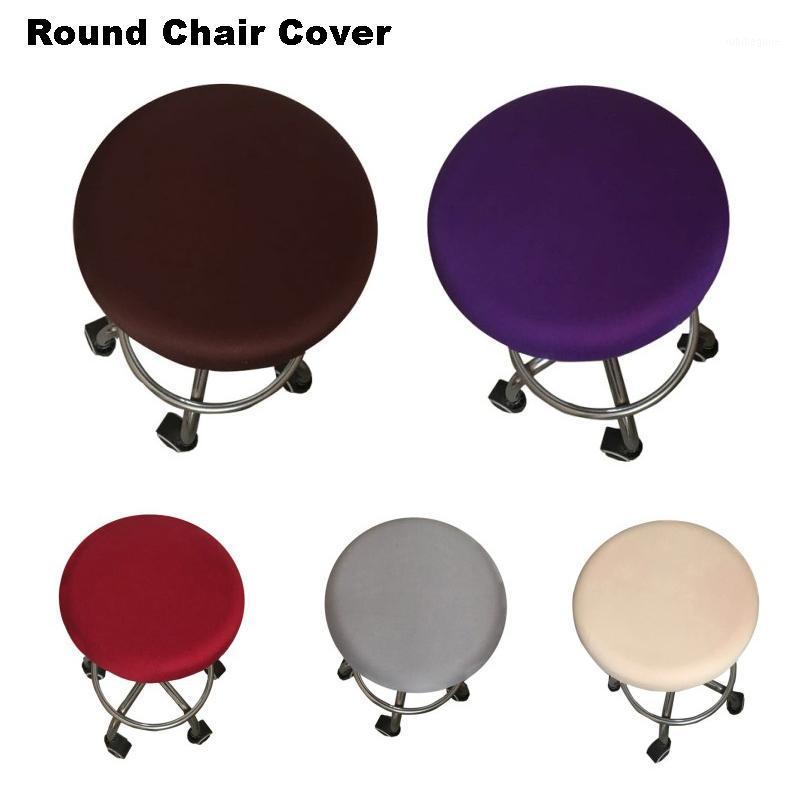 

Round Chair Cover Bar Stool Elastic Seat Home Slipcover Floral Printed Covers