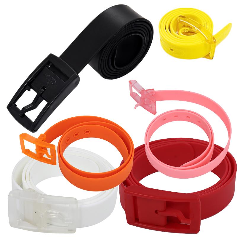 

Belts Unisex Stylish Candy Colours Silicone Plastic Belt White, Red