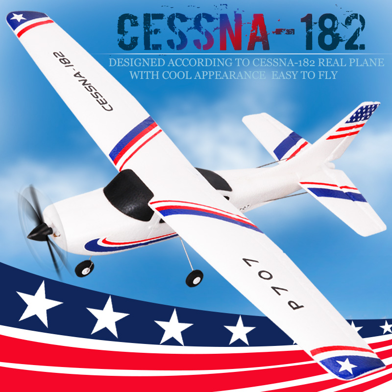 

Hot Newest RC Airplane P707G 2.4G 3D/6G with Gyroscope 3Ch RC Airplane Fixed Wing Plane Outdoor toys Drone RTF cessna 182 plane, 1 battery version