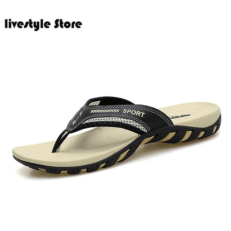

2021 Brand Men's Flip Flops Summer Fashion Beach Sandals Shoes For Men Comfortable Classic Massage Beach Slippers, Black