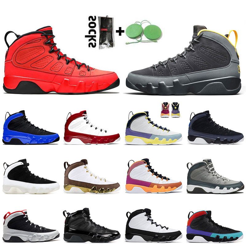 

Shoes Jumpman 9 Basketball Mens 9s University Gold Chile Red Kilroy Pack Change The World Trainers Sneakers SIZE 40-47, #9 iridescent racer blue 40-47