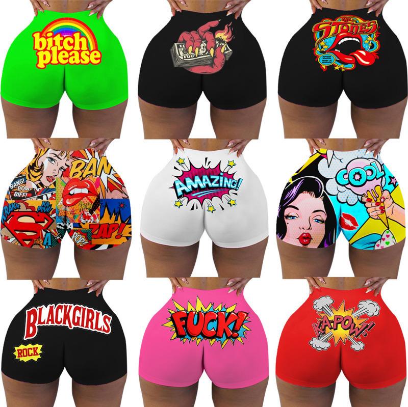 

2021 Women Shorts Letter Printed Sexy Plus Size Casual Sports Booty Shorts Mini Yoga Pants Ladies Plus Size Casual Workout Leggings s-xxxxl, Mix colour or leave a message