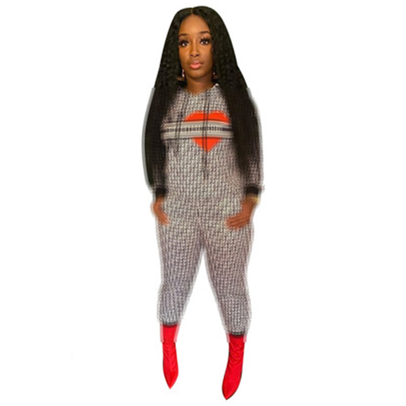 

Young Lady Sport Comfortable Tracksuits Fashion Women' Digital Printed Letter Casual Two Pieces Set Zipper Jacket With Pants, J2311