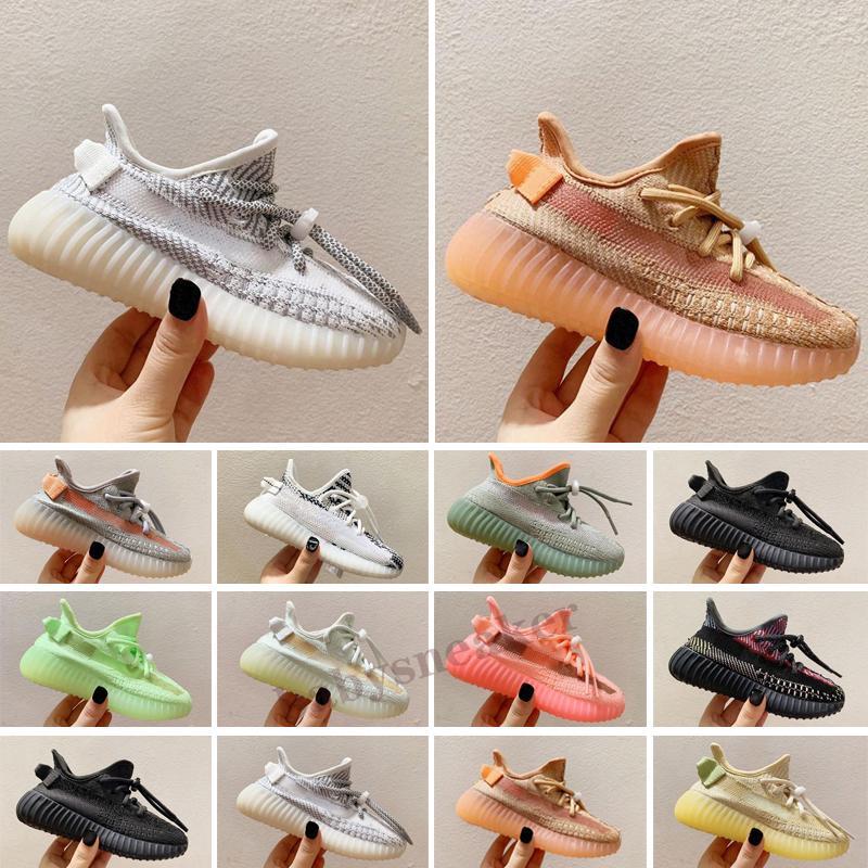 

2021 Static 3M Reflective Running Shoes Belgua 2.0 Semi Frozen Yellow High Quality Designer Men Women Kids Trainer Mgj YEZZIES YEEZIES BOOST, Photo color