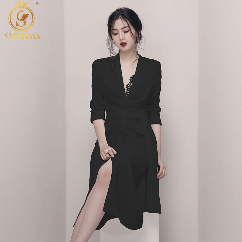

Spring Elegant Wear To Work Vestidos Business Party Office Lady Dress Women Fashion Slim High Waist Dresses 210520, Photo color